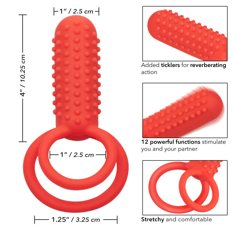 Silicone Rechargeable Vertical Dual  - Red