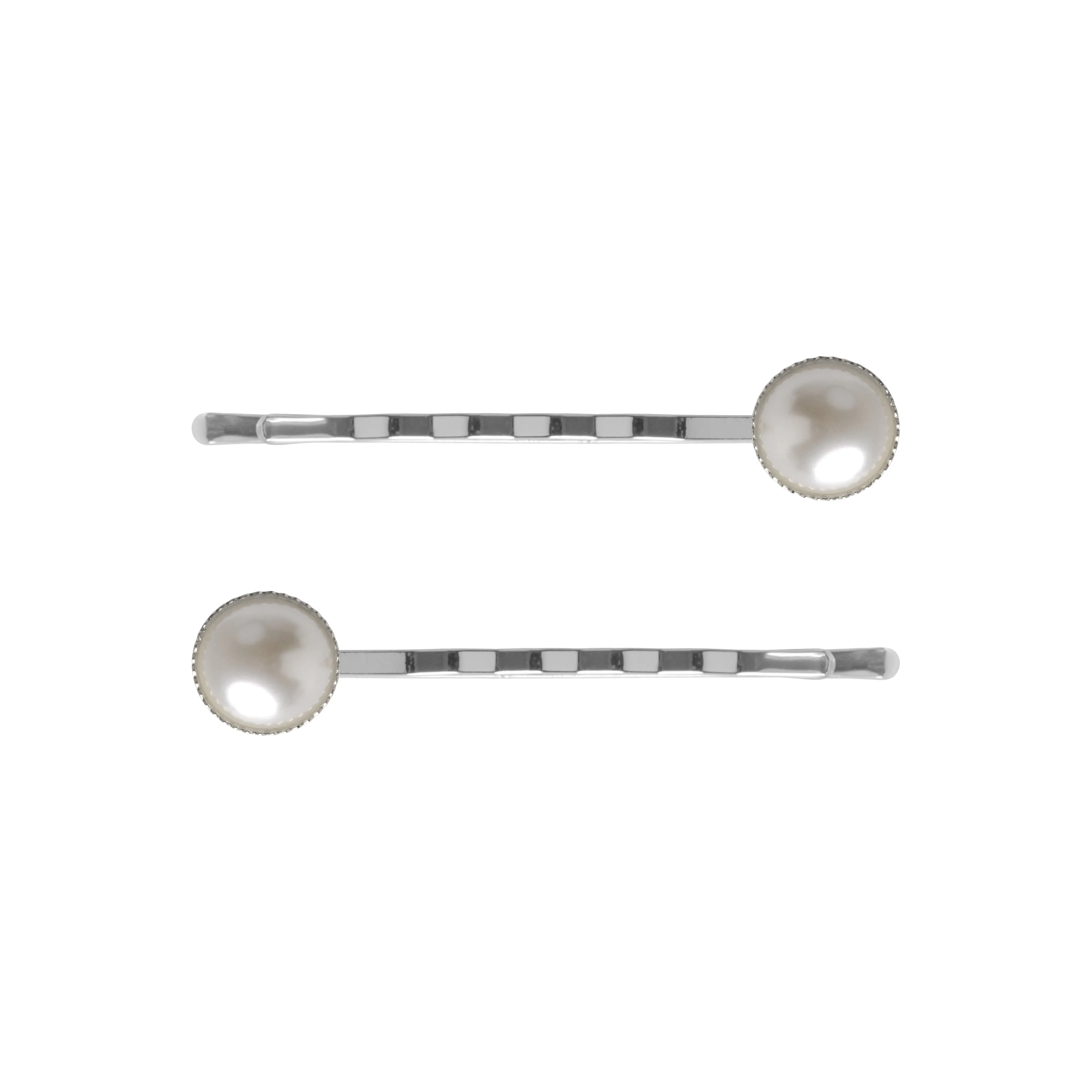 Silver Pearl Hair Slide Set