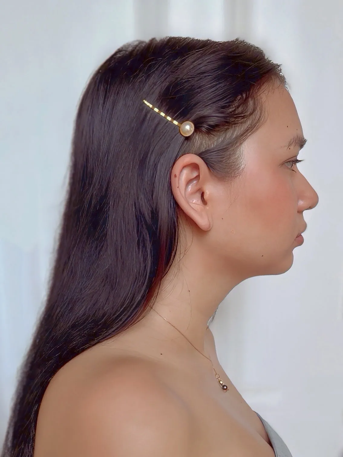 Silver Pearl Hair Slide Set