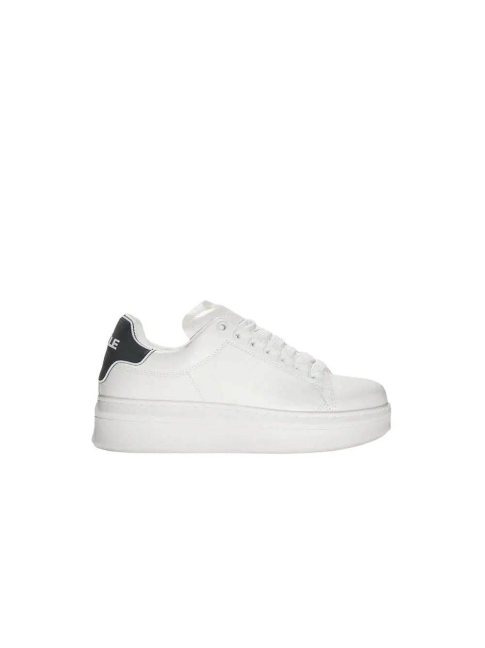 Sneakers Addict In Action Leather Con Tallone In Gomma - Bianco Nero