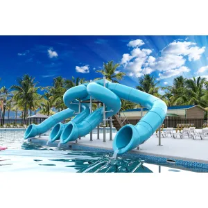Spectrum Aquatics- Quad Flume 90°/360° Half Hex Deck