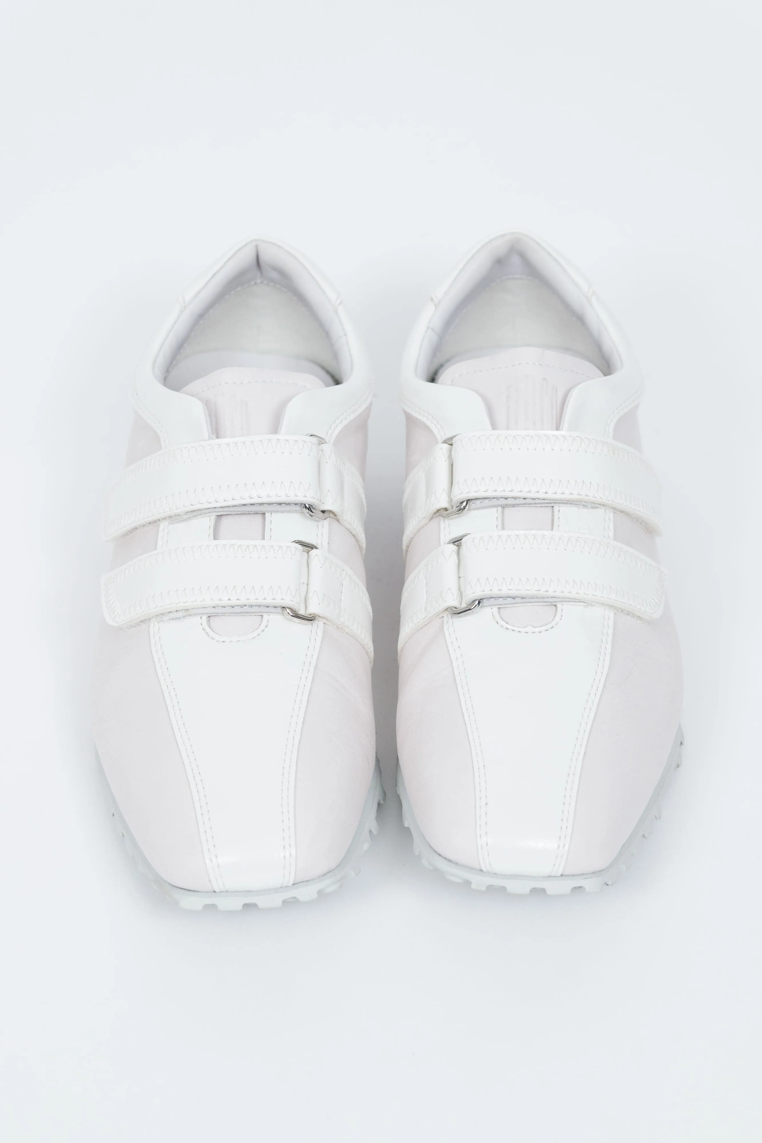 SQUARE-TOE LEATHER SNEAKERS