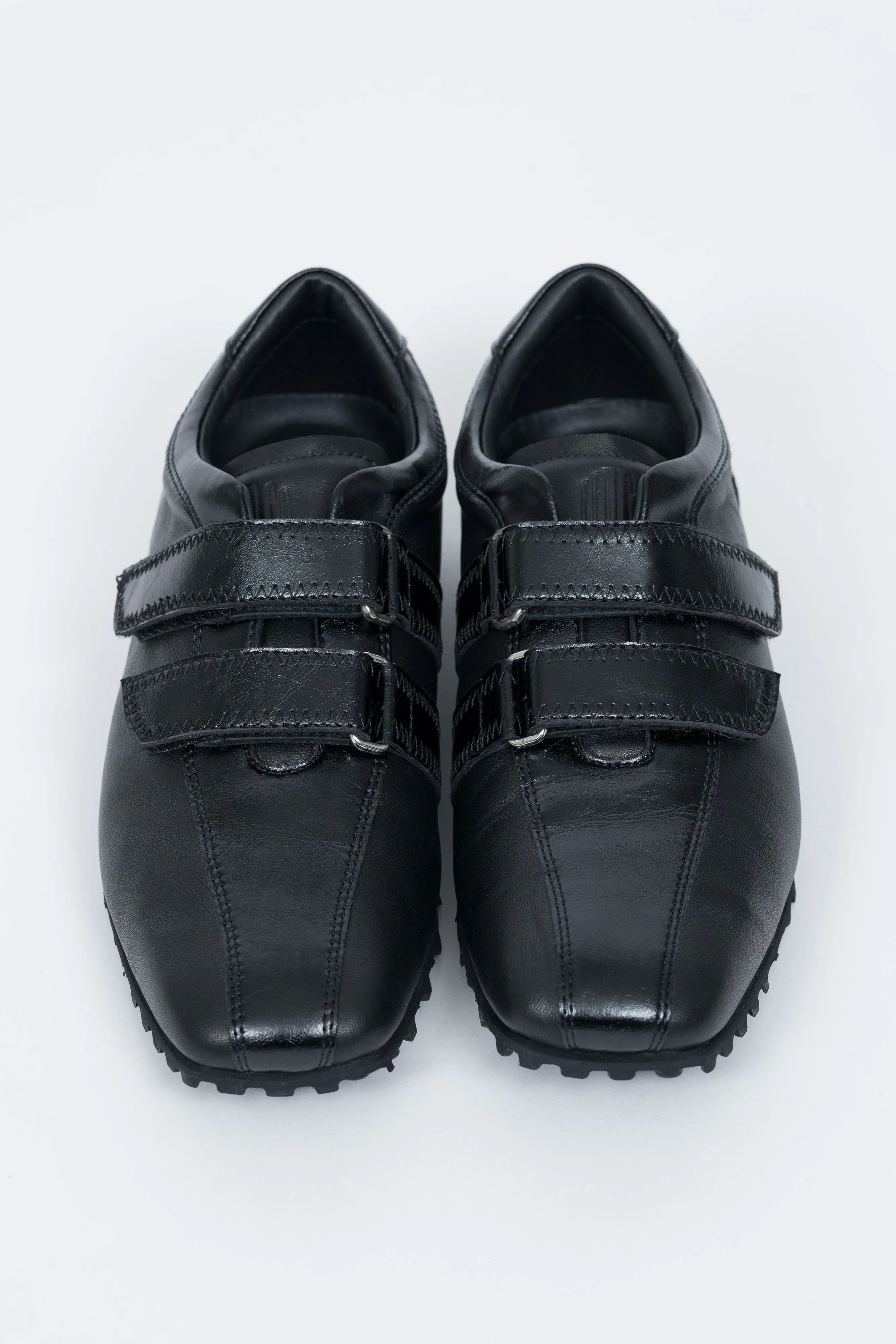 SQUARE-TOE LEATHER SNEAKERS