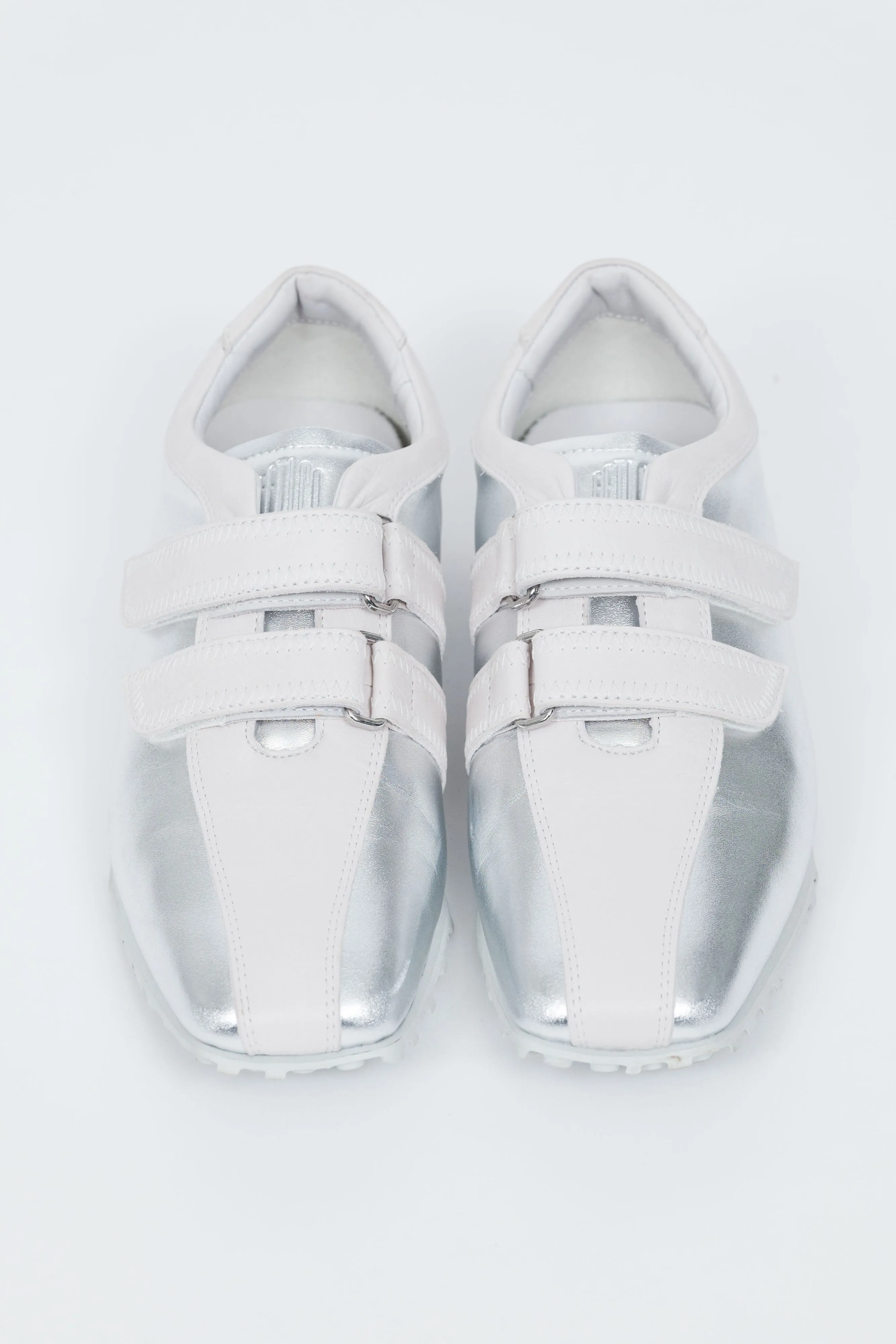 SQUARE-TOE LEATHER SNEAKERS