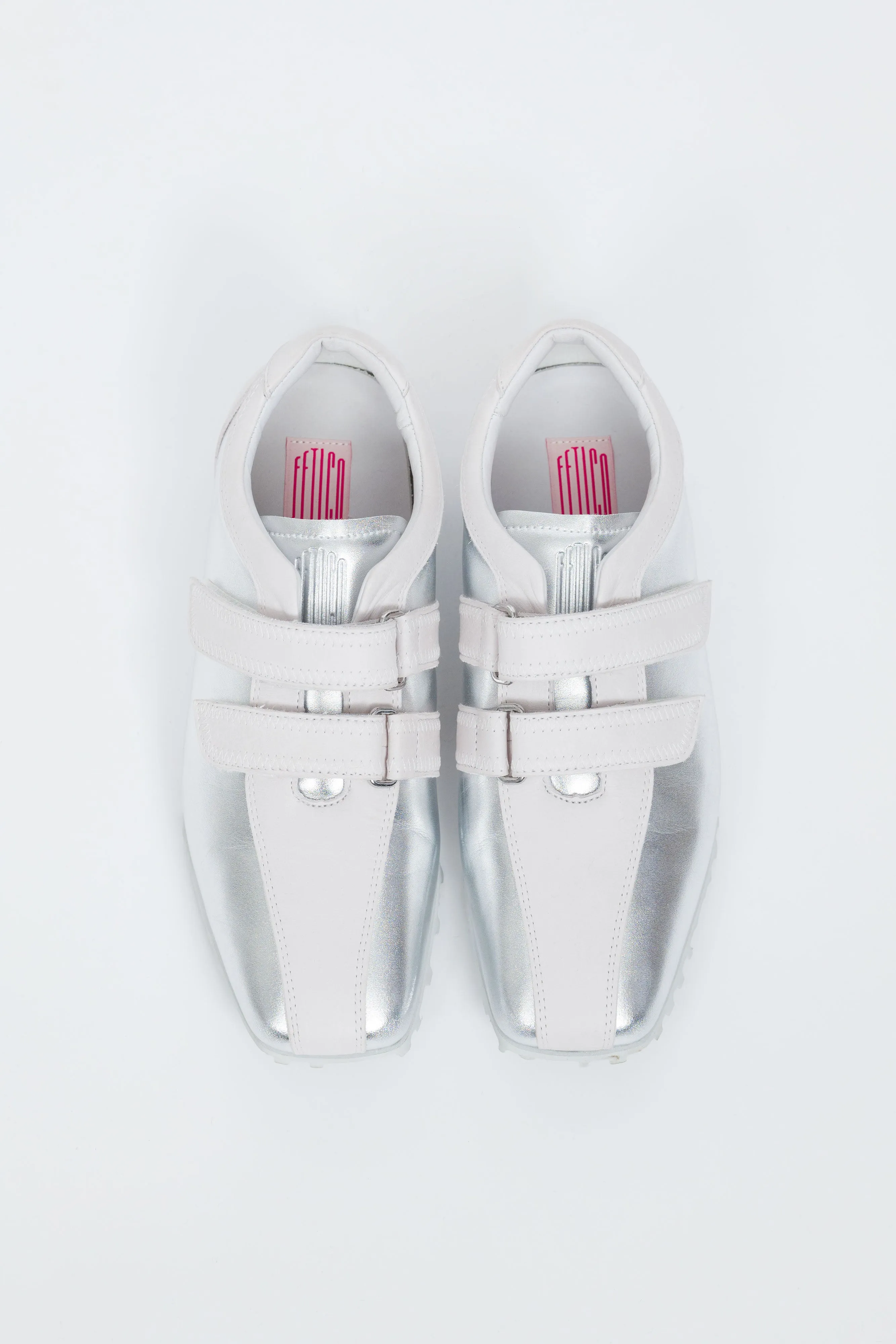 SQUARE-TOE LEATHER SNEAKERS