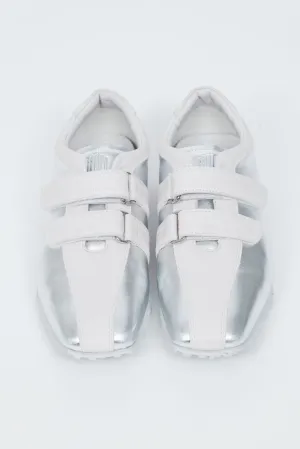 SQUARE-TOE LEATHER SNEAKERS