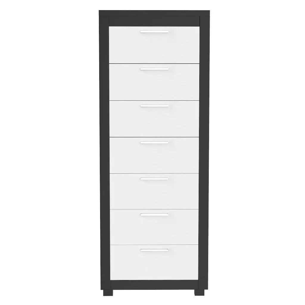 Standing Bureau - 7 drawer - Aria - Java and white
