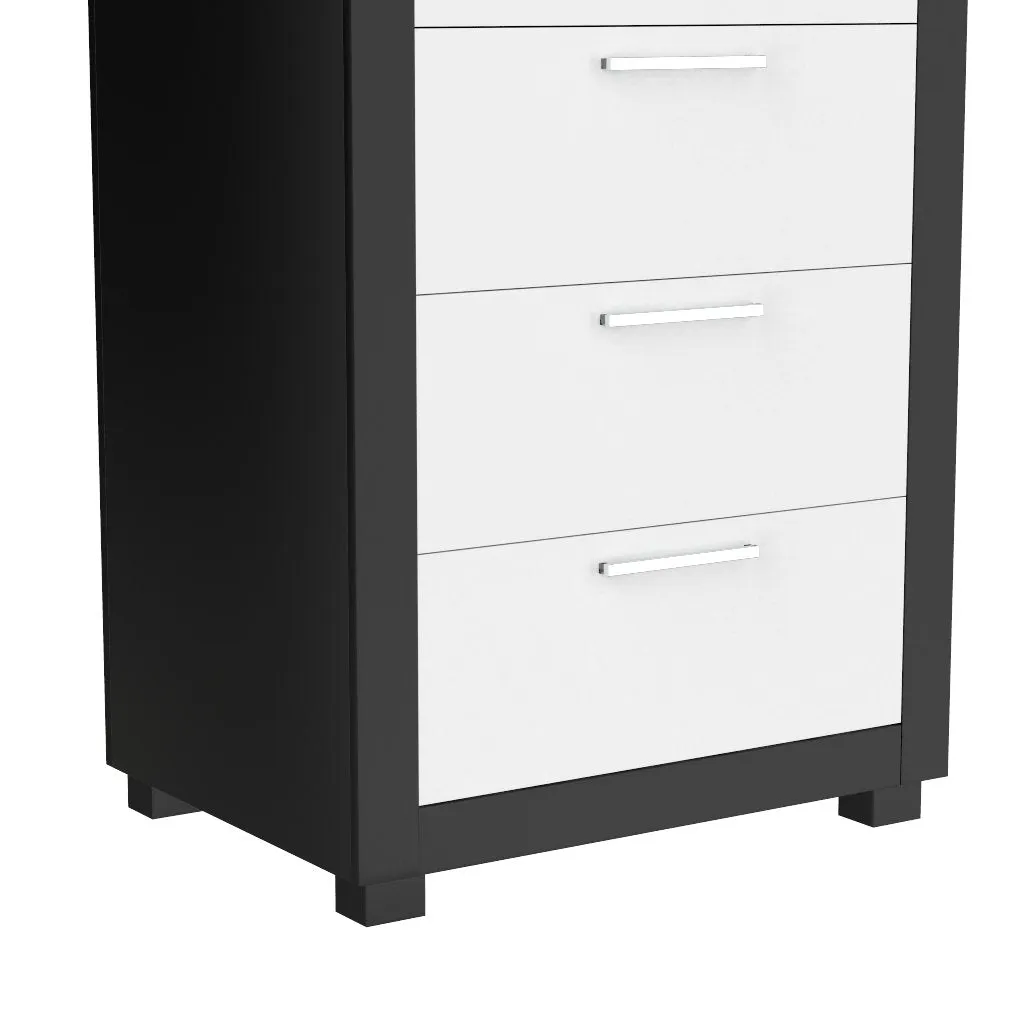 Standing Bureau - 7 drawer - Aria - Java and white