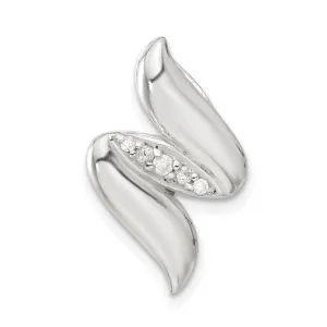 Sterling Silver Polished CZ Slide