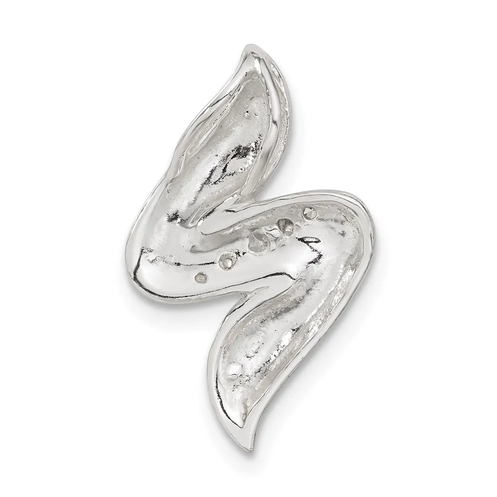 Sterling Silver Polished CZ Slide