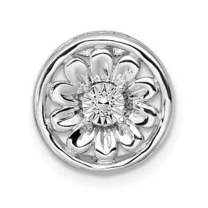 Sterling Silver Stackable Expressions Small D/C Flower ChainSlide