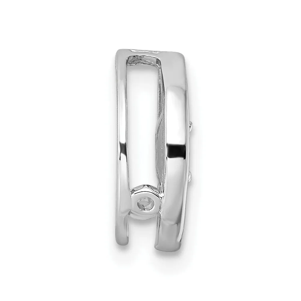 Sterling Silver Stackable Expressions Small D/C Flower ChainSlide