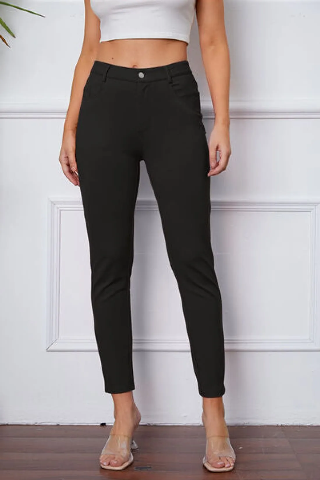 Stretchy Skinny Fitted Ankle Pants