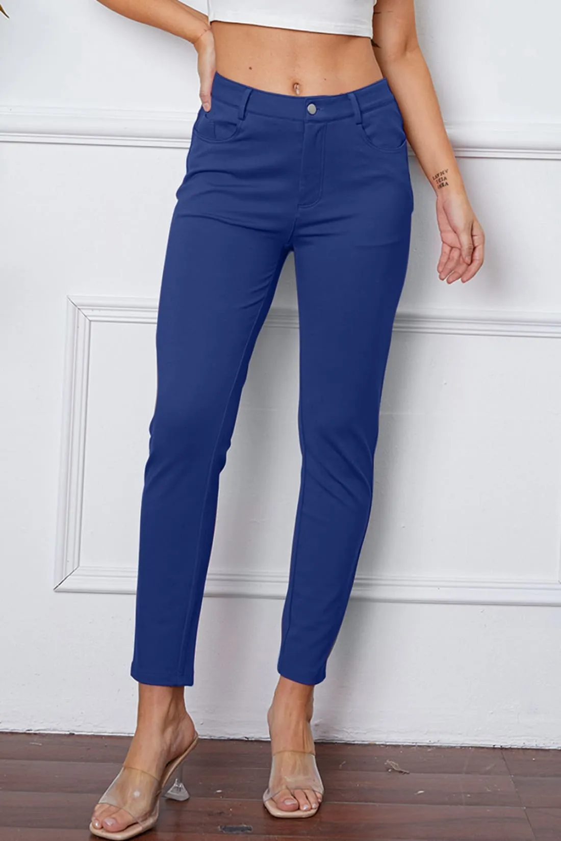 Stretchy Skinny Fitted Ankle Pants