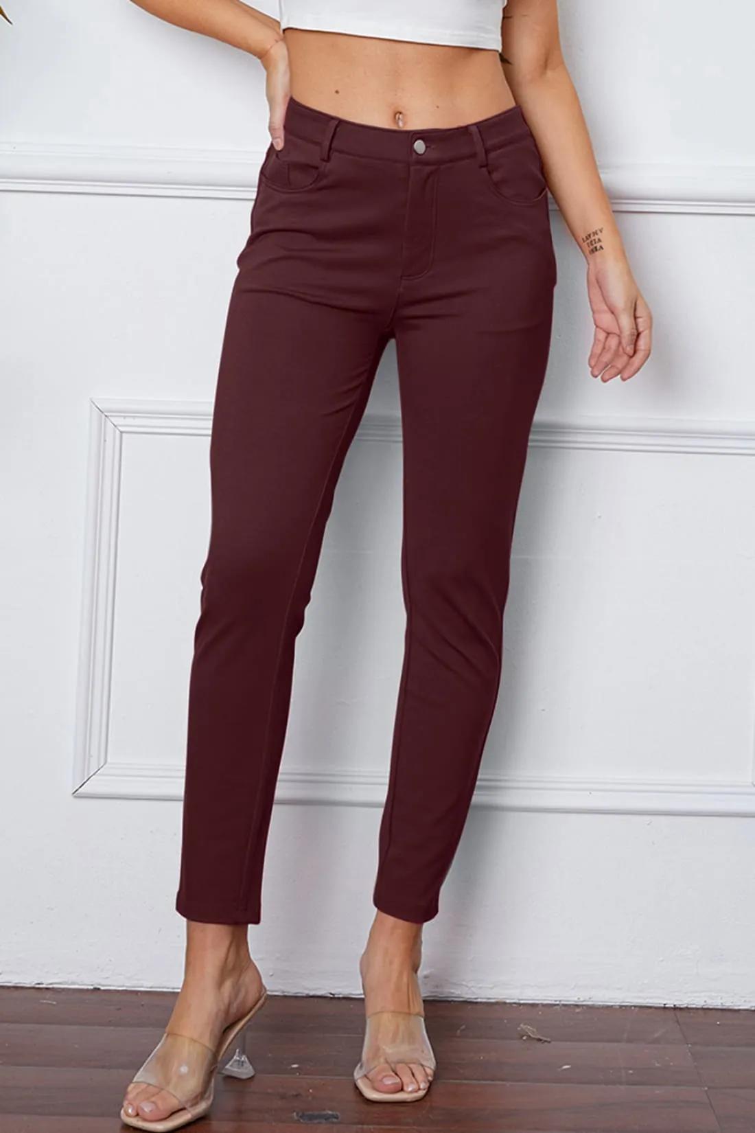 Stretchy Skinny Fitted Ankle Pants