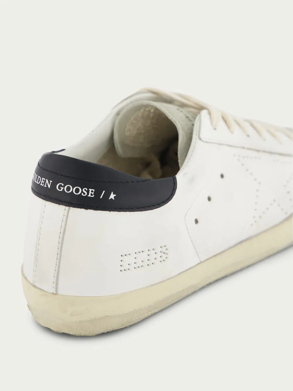 Super-Star Distressed Lace-Up Sneakers