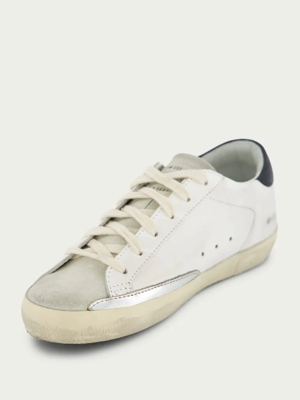Super-Star Distressed Lace-Up Sneakers