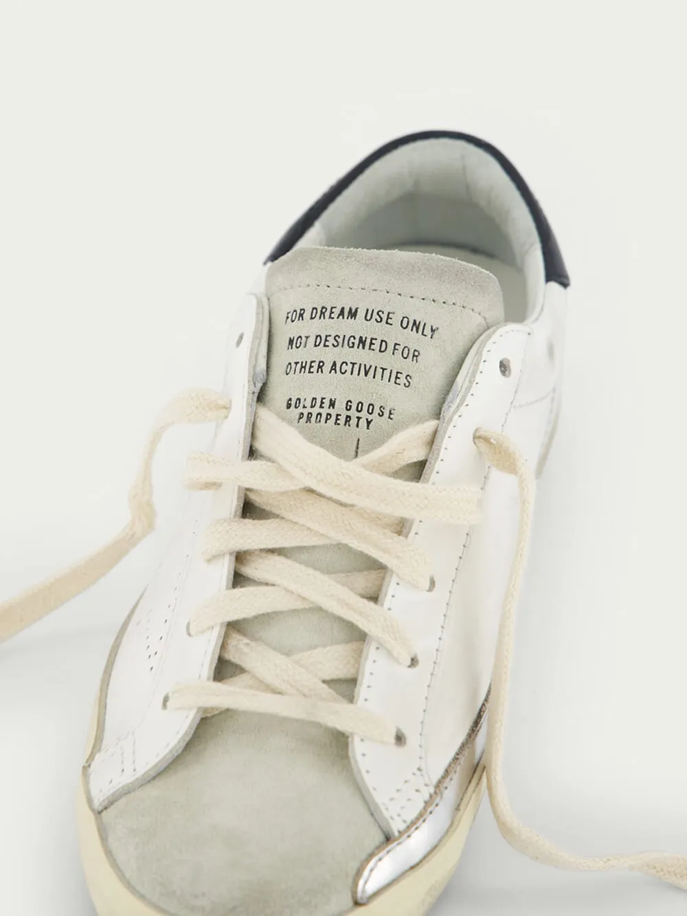 Super-Star Distressed Lace-Up Sneakers