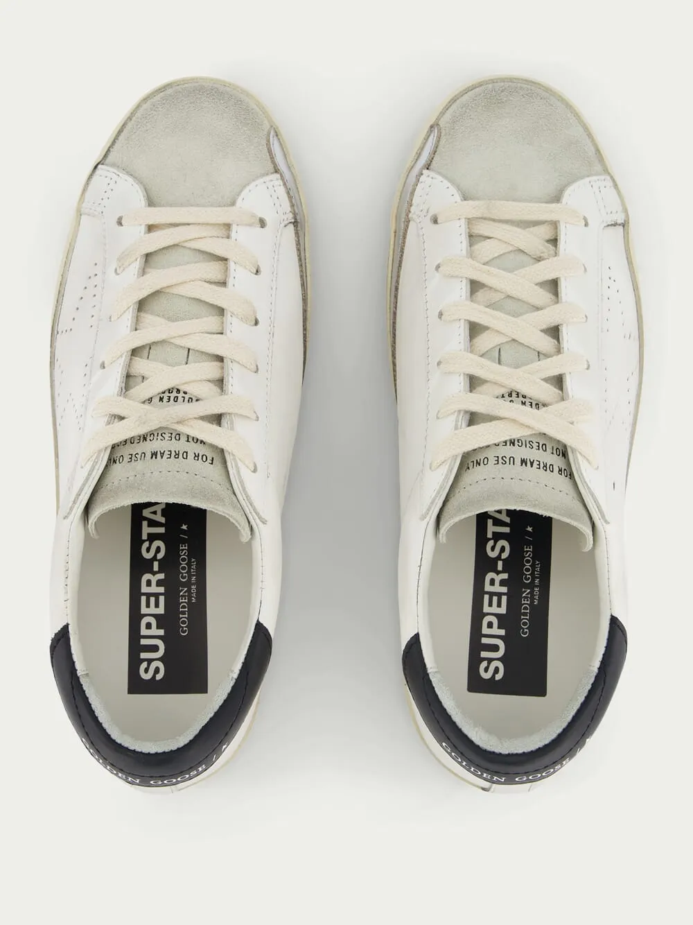 Super-Star Distressed Lace-Up Sneakers