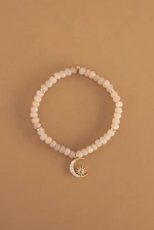 Tangy Tangerine Beaded Stretchy Bracelet