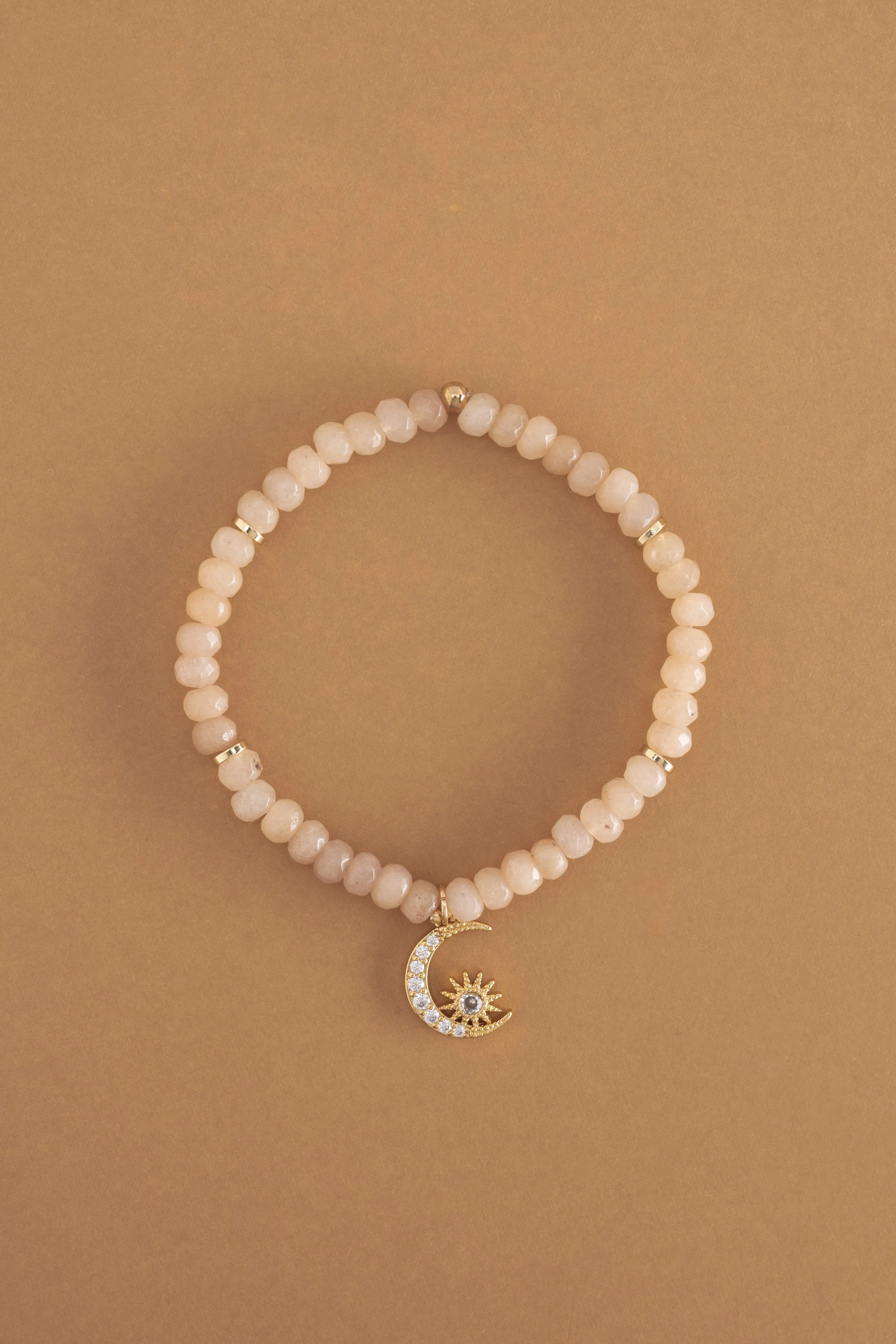Tangy Tangerine Beaded Stretchy Bracelet