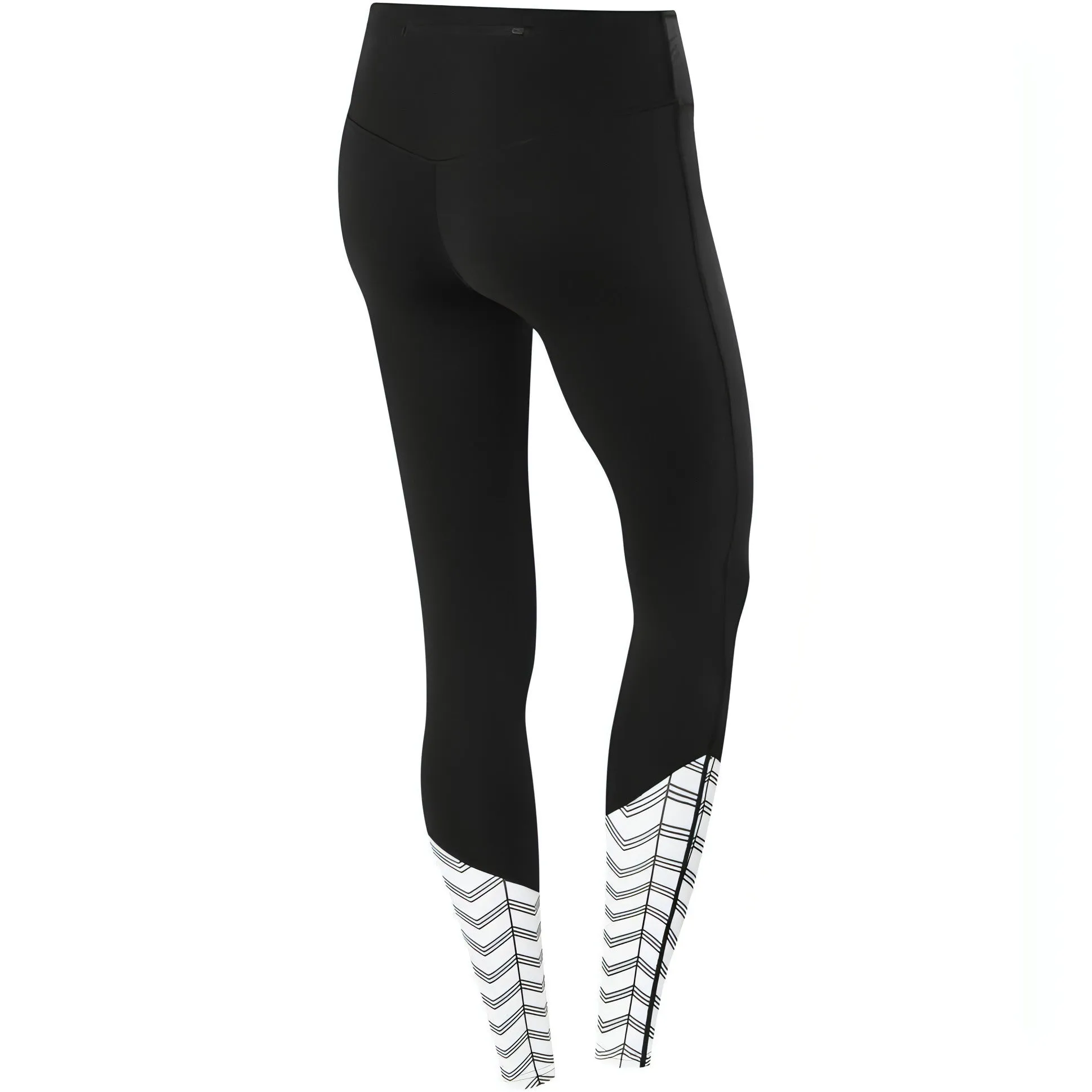 TCA Impulse Printed Womens Long Running Tights - Black
