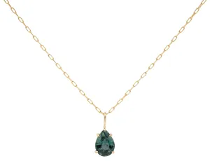 Teal Sapphire Teardrop Pendant