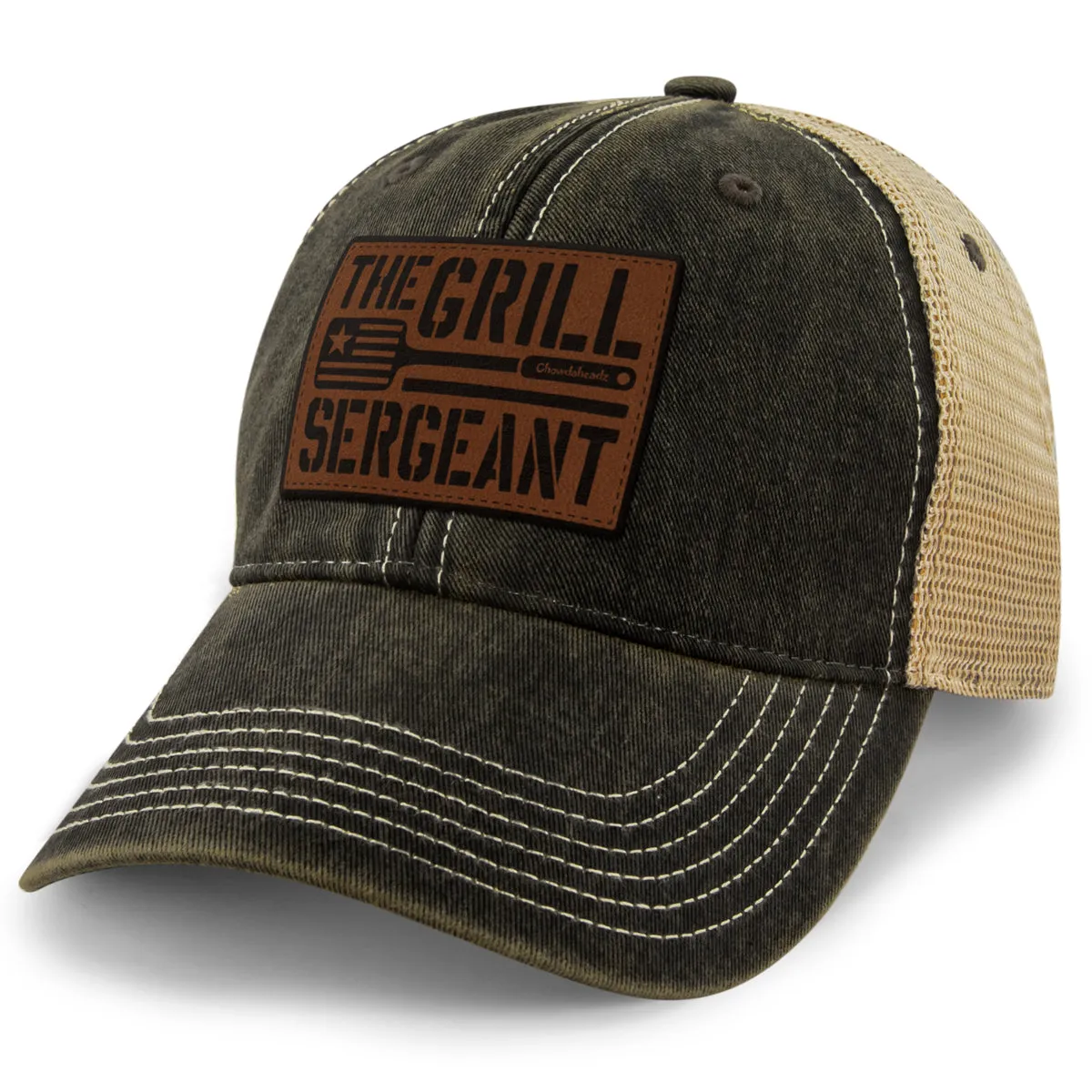 The Grill Sergeant Leather Patch Dirty Water Trucker