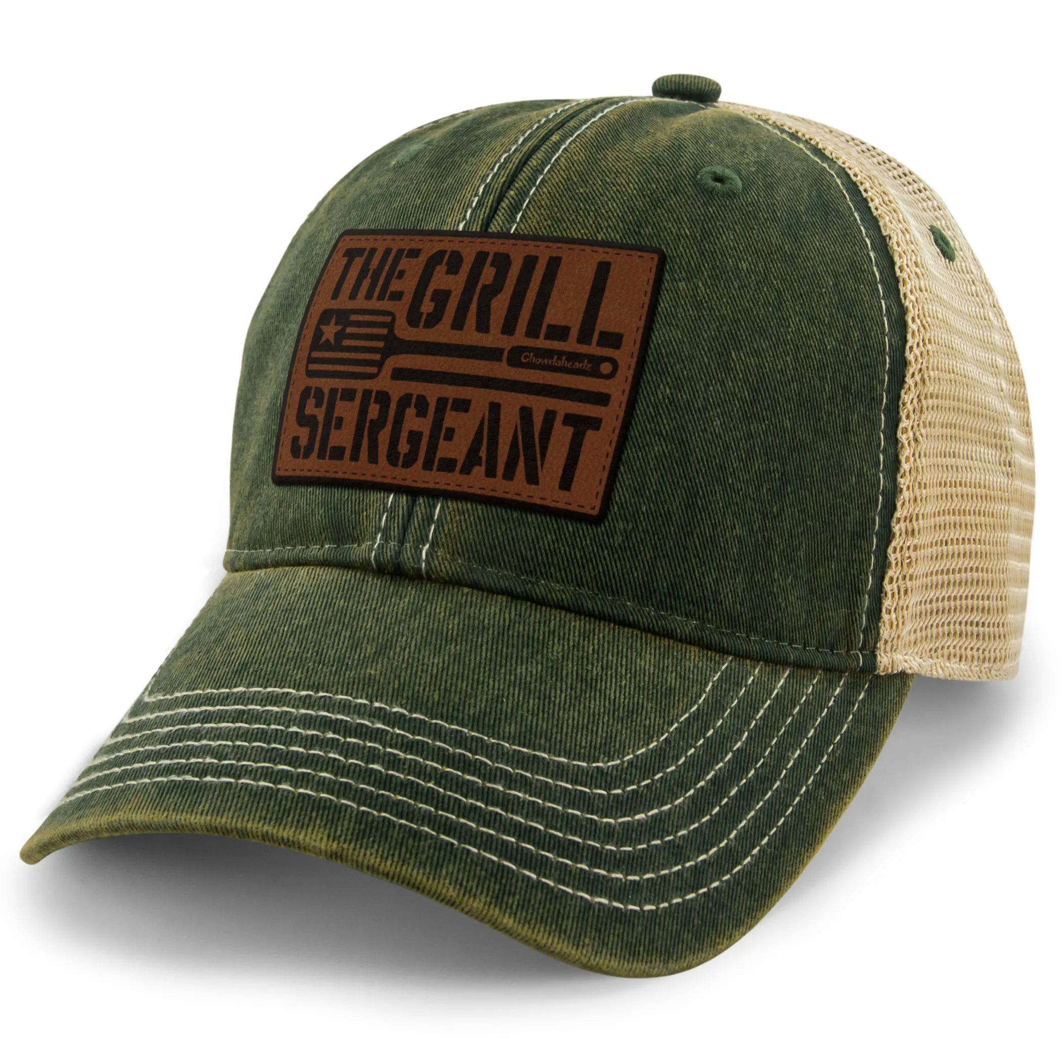The Grill Sergeant Leather Patch Dirty Water Trucker