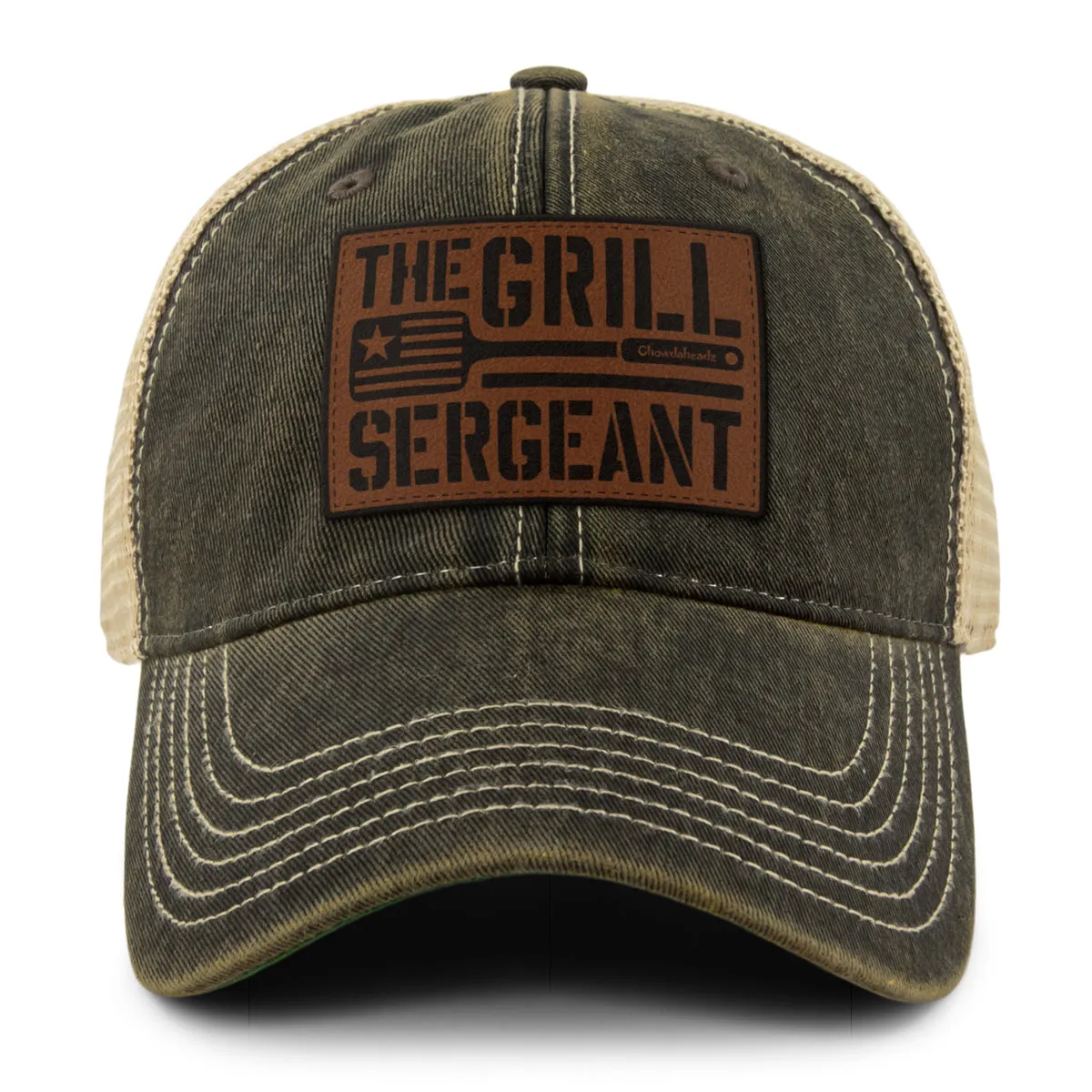 The Grill Sergeant Leather Patch Dirty Water Trucker