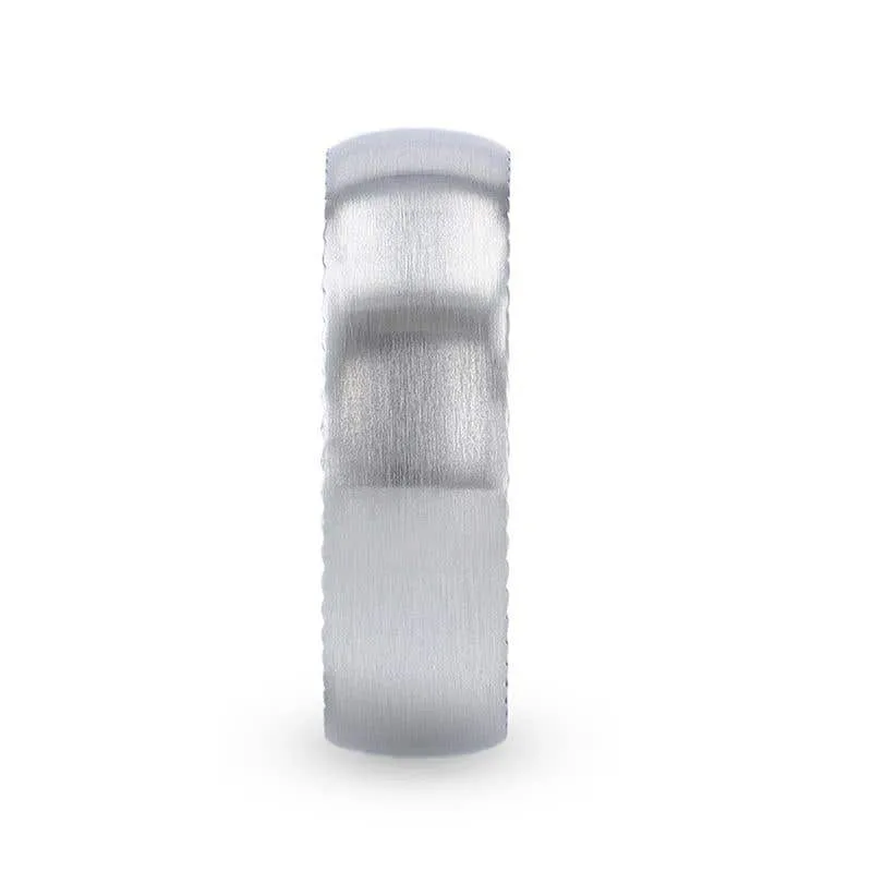 Thorsten DYNAMO Domed Brushed Finish Cobalt Men's Wedding Ring With Rope Patterned Edges - 8mm