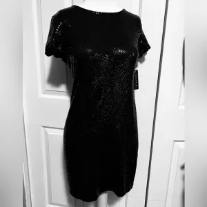 Tiana B. Sequins bodycon midi dress size M Black NWT