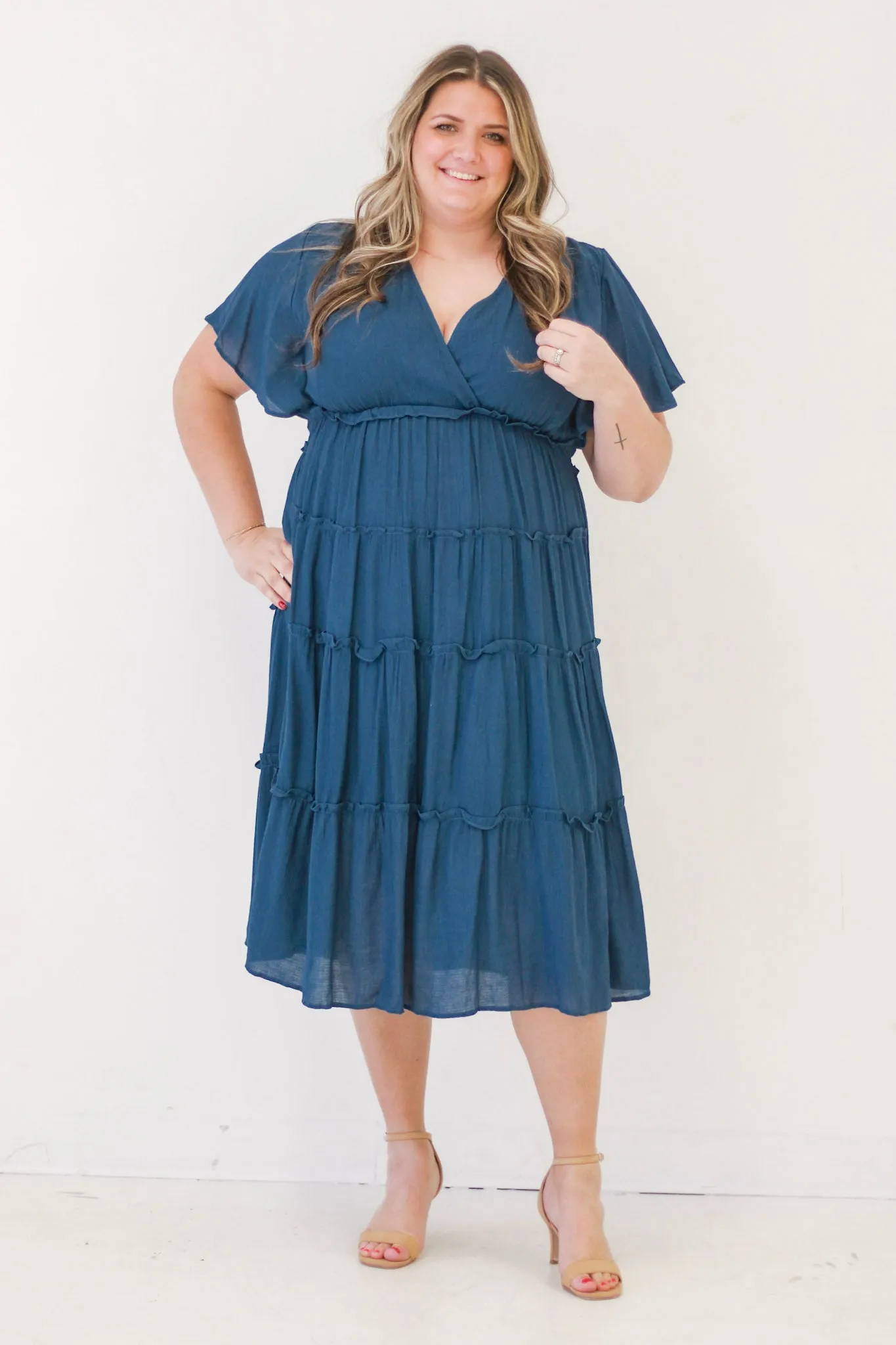 Time to Breathe Dress in Navy