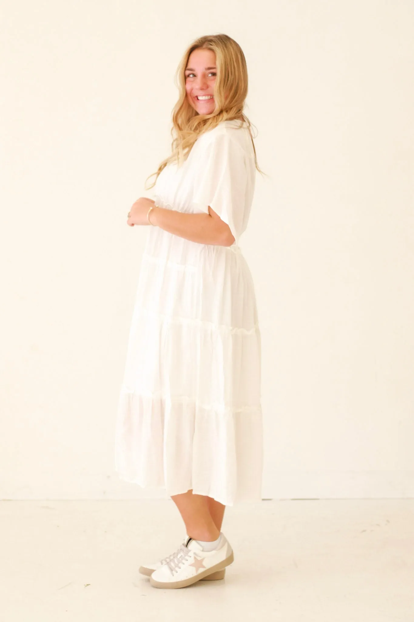 Time to Breathe Dress in White