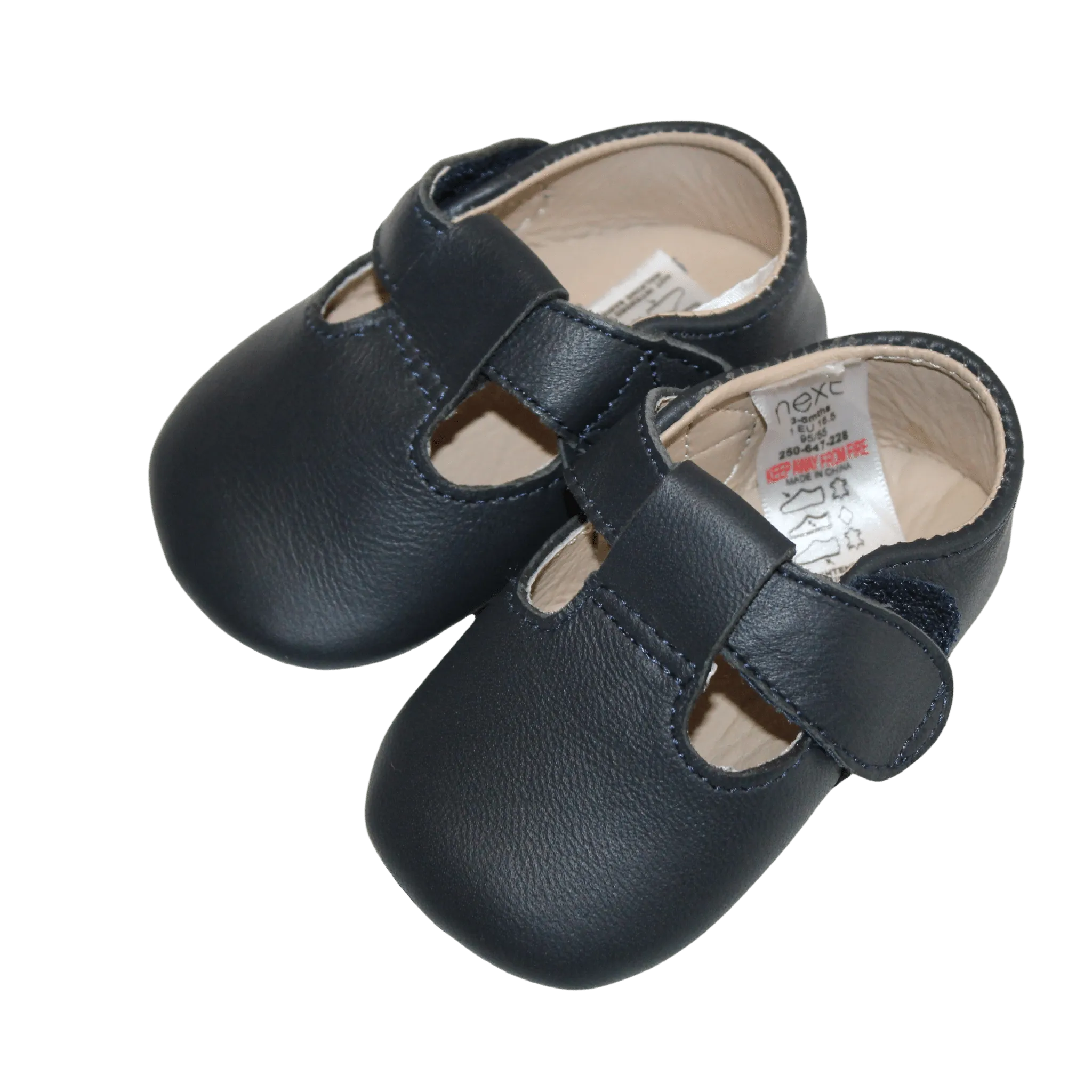 Tiny Leather T Bar Shoes