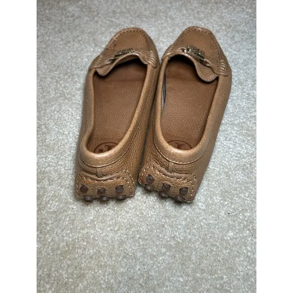 Tory Burch Kendrick Tumbled Leather Shoes Tan Size 7M