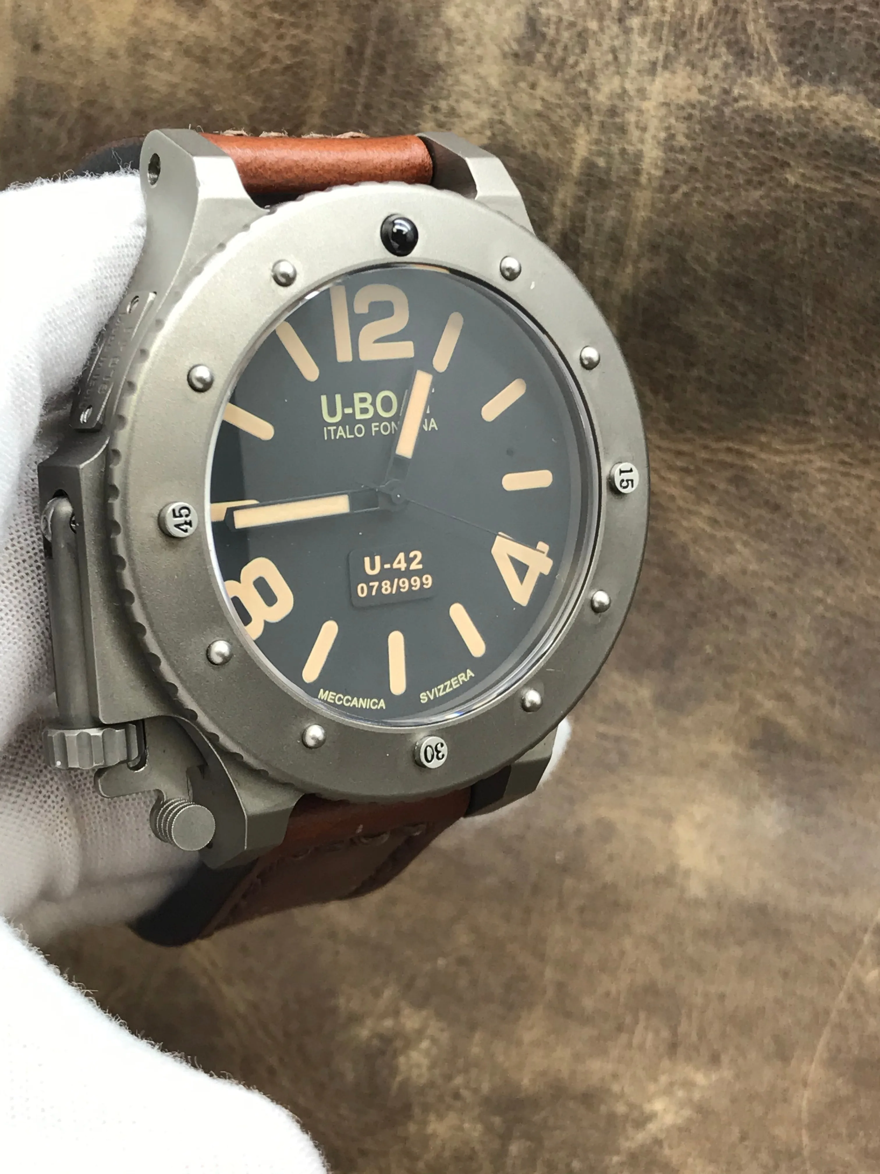 U-Boat Limited Edition 999pcs  Titanium U-42 BK Black Dial Automatic Men's Watch