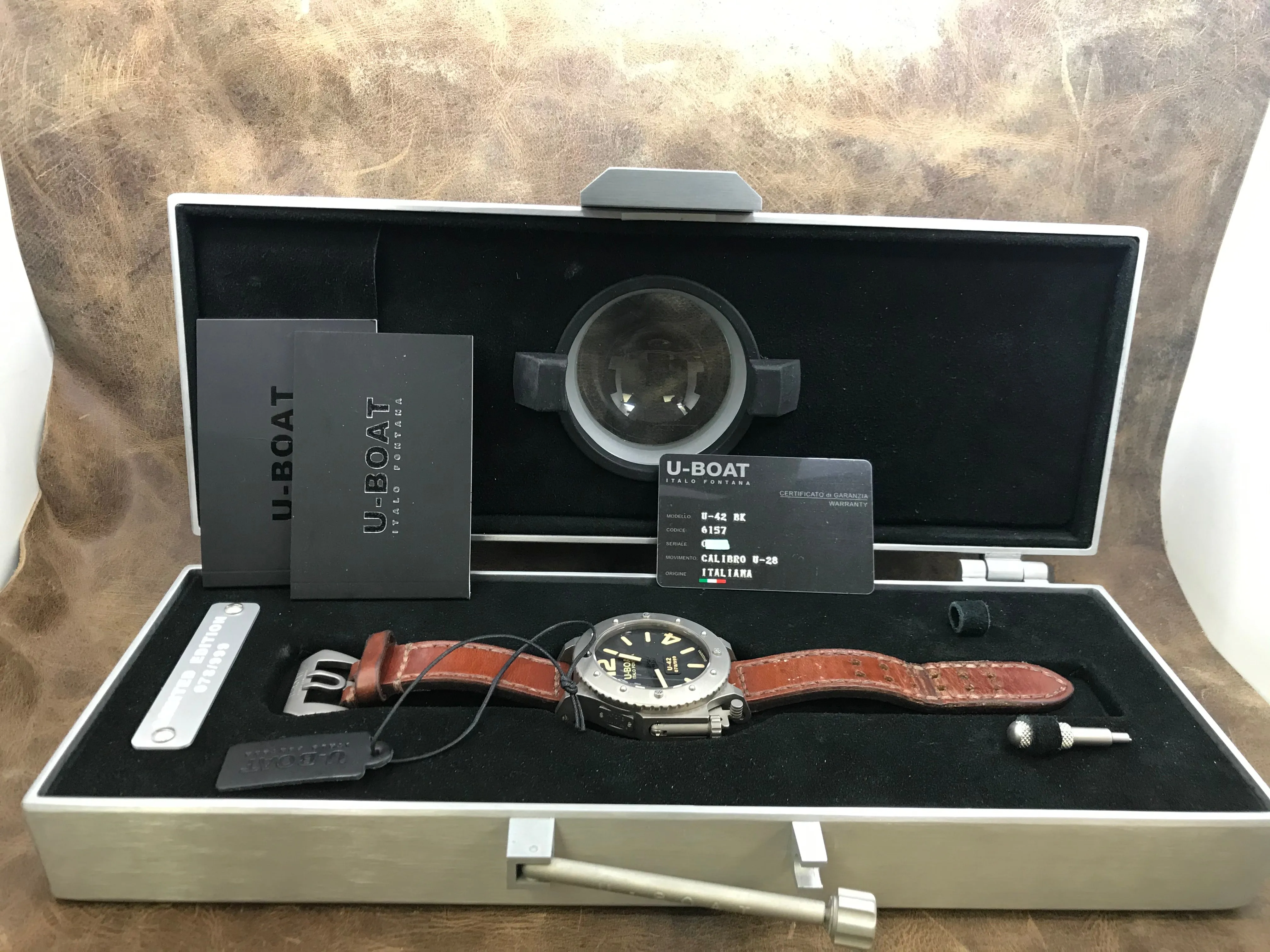 U-Boat Limited Edition 999pcs  Titanium U-42 BK Black Dial Automatic Men's Watch