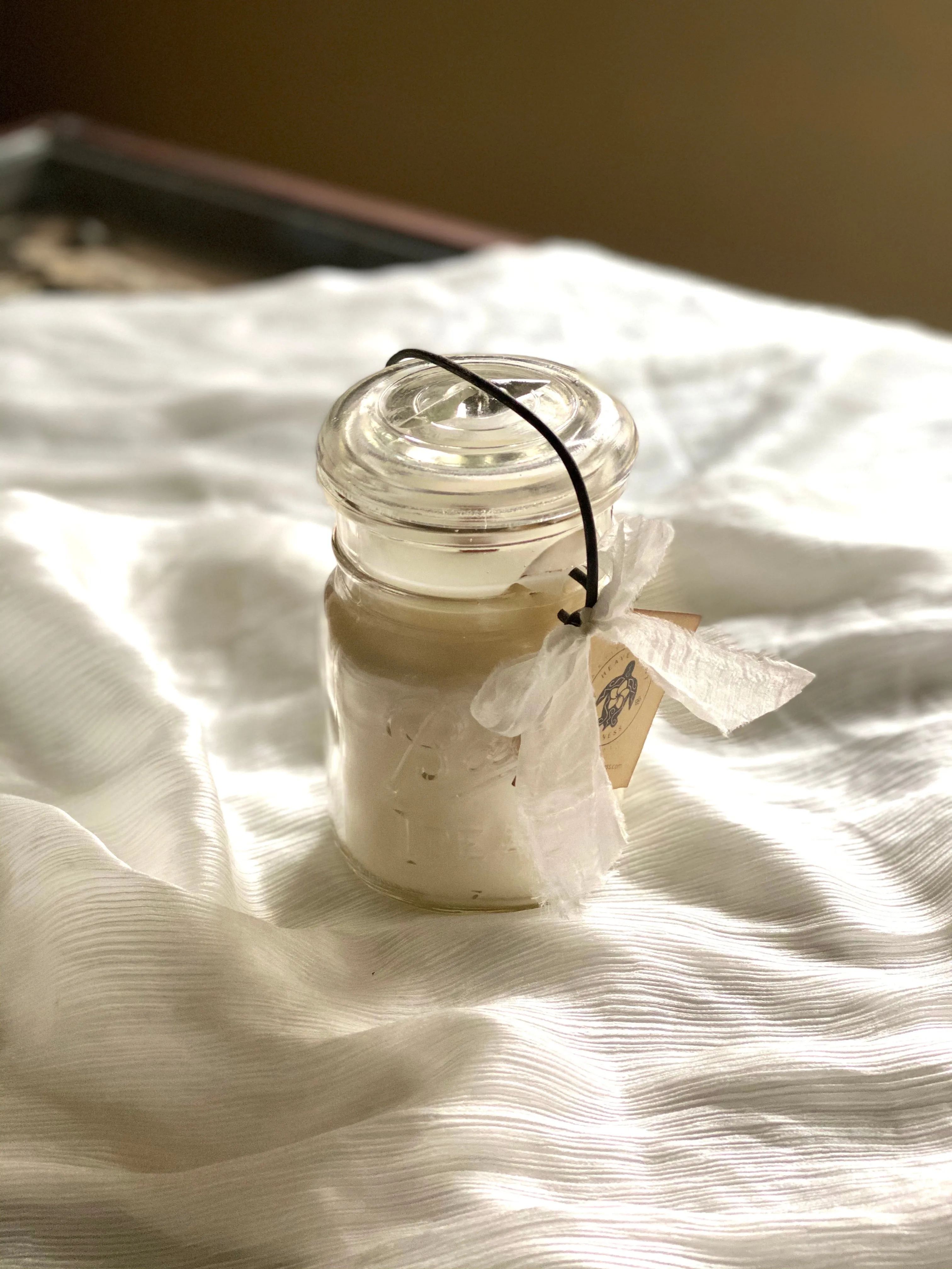Vintage Wire Bail Mason Jar Candle
