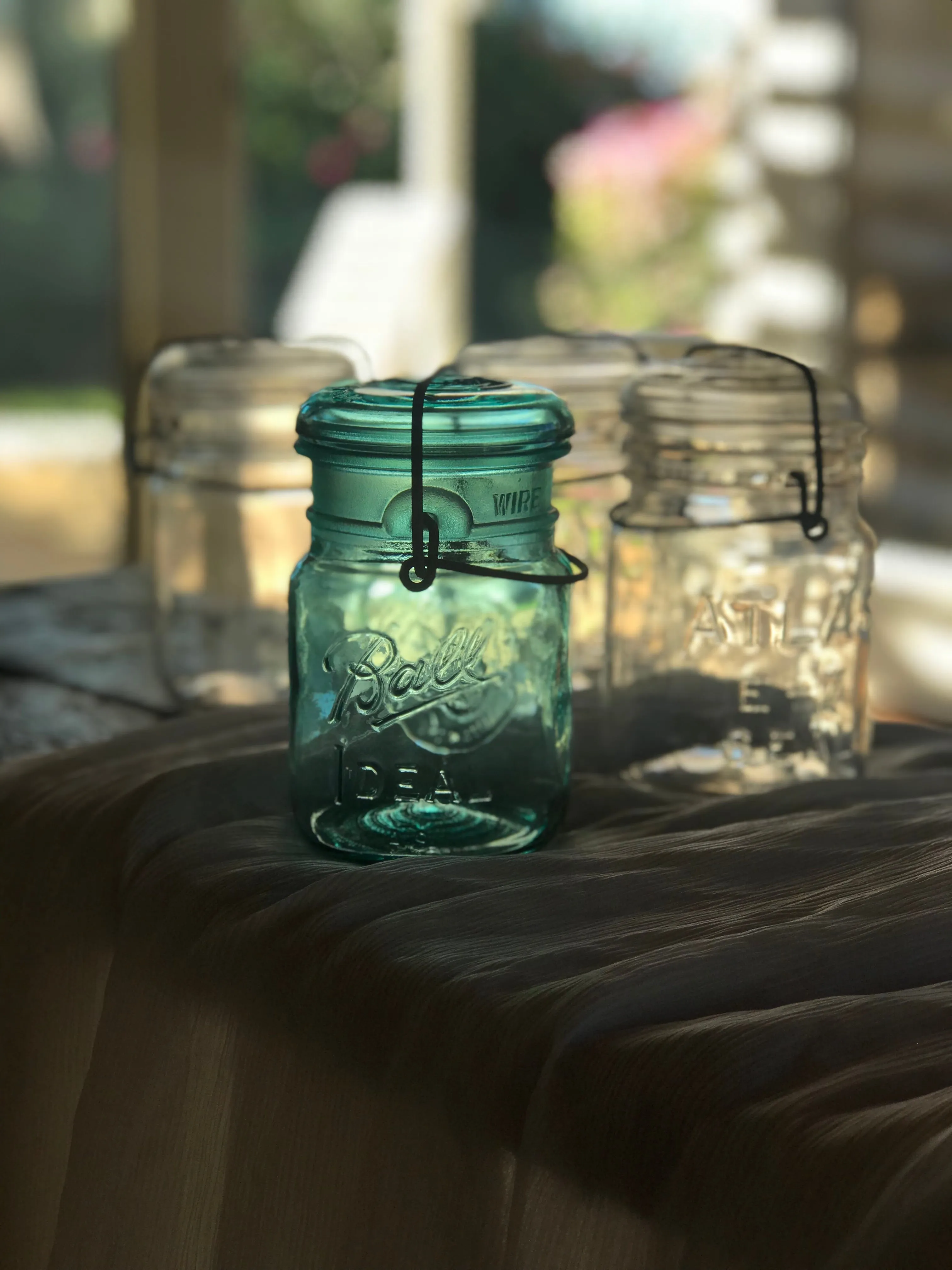 Vintage Wire Bail Mason Jar Candle