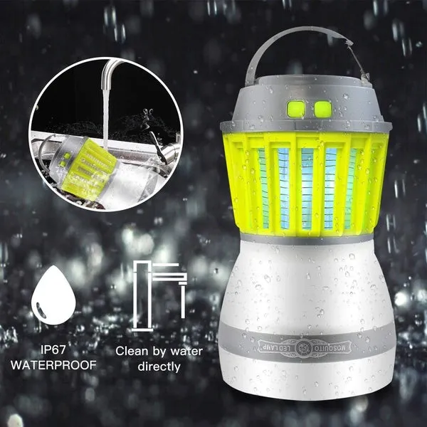 Waterproof Camping Lantern Bug Zapper Mosquito Killer Light Outdoor Garden Solar LED Work Light