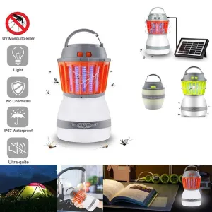Waterproof Camping Lantern Bug Zapper Mosquito Killer Light Outdoor Garden Solar LED Work Light