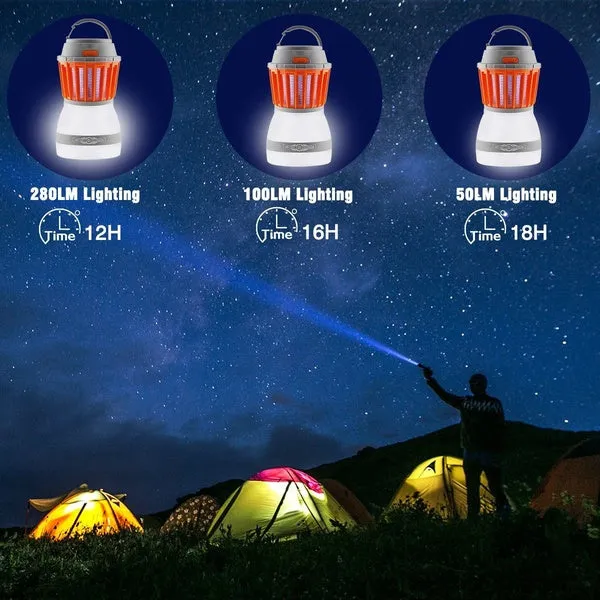 Waterproof Camping Lantern Bug Zapper Mosquito Killer Light Outdoor Garden Solar LED Work Light