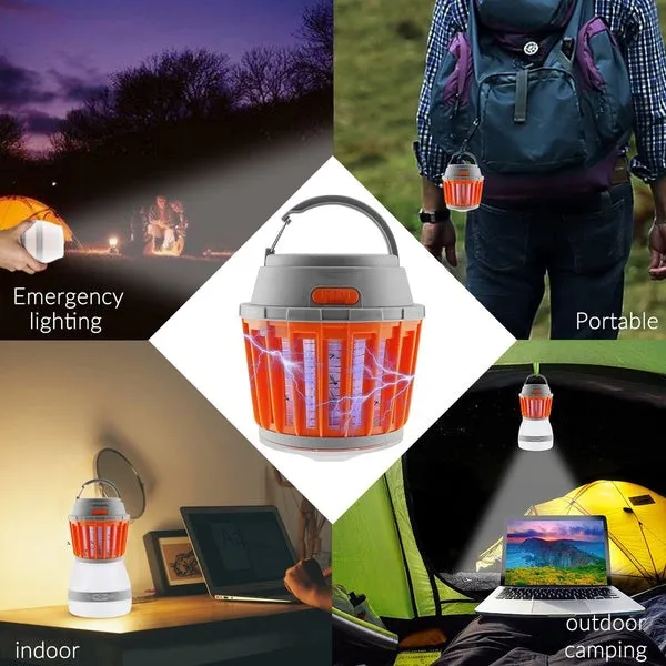 Waterproof Camping Lantern Bug Zapper Mosquito Killer Light Outdoor Garden Solar LED Work Light