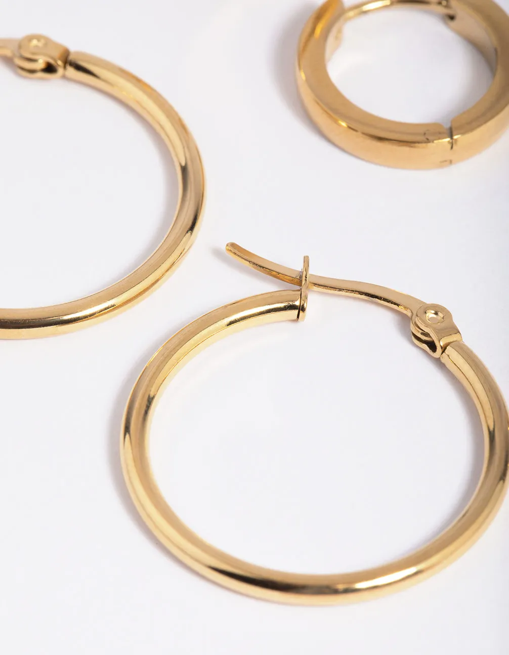 Waterproof Gold Plated Stainless Steel Ball Stud Earring Pack