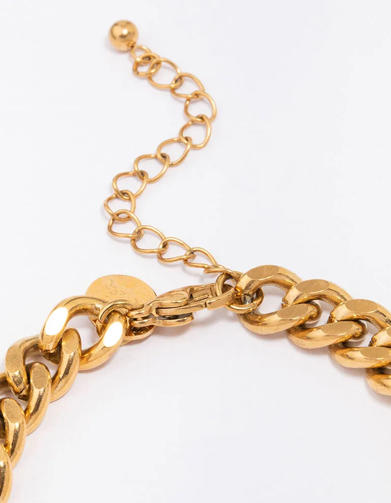 Waterproof Gold Plated Stainless Steel Curb Chain Bracelet