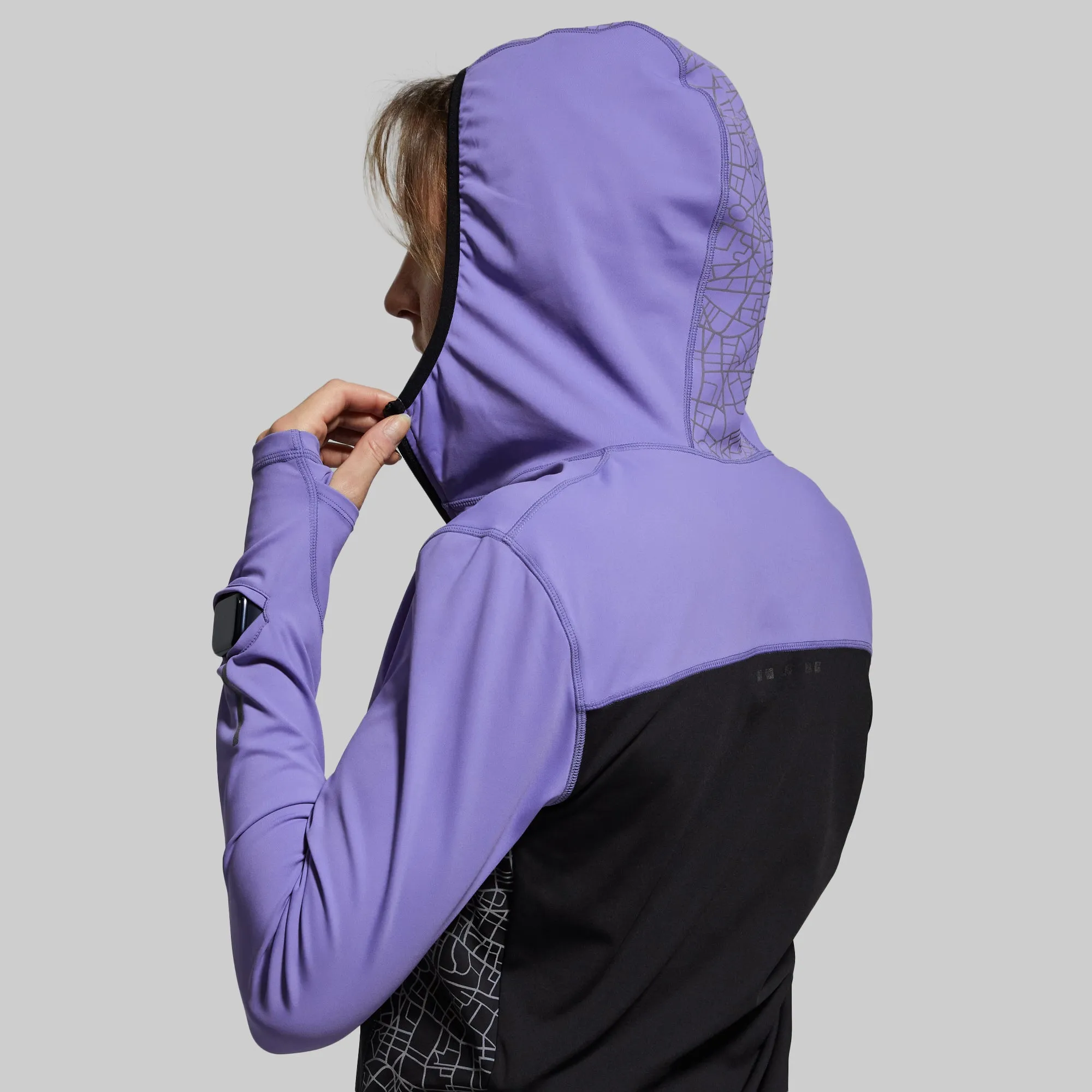 Women's Pace Hooded Run Top (Periwinkle)