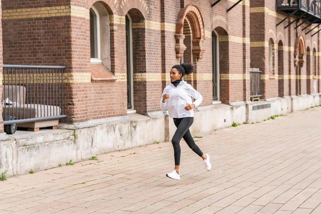 Women's Waterproof Running Jacket - KIPRUN Run 100 Rain - White