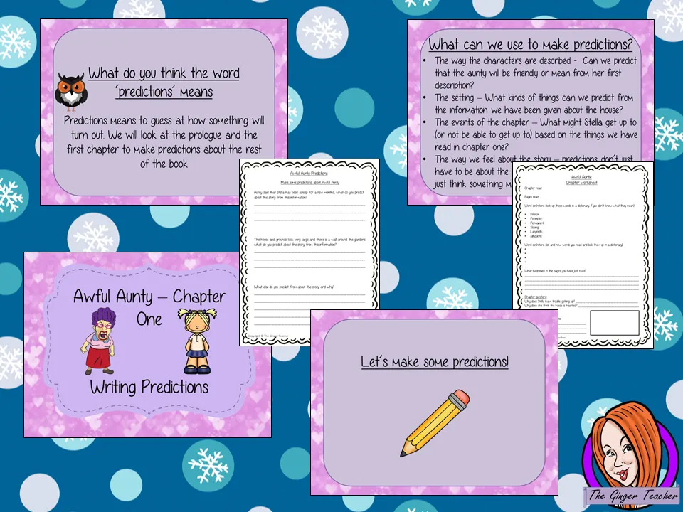 Writing Predictions Complete English Lesson on Awful Auntie
