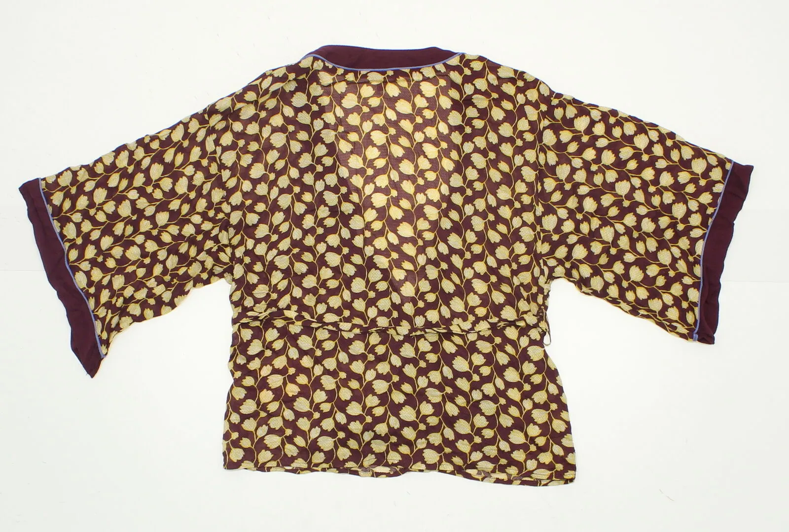Xhilaration Women's Floral Wrap Kimono Maroon Medium
